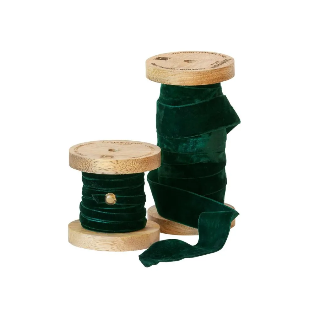 Lot de 2 bobines de ruban en velours Liandis