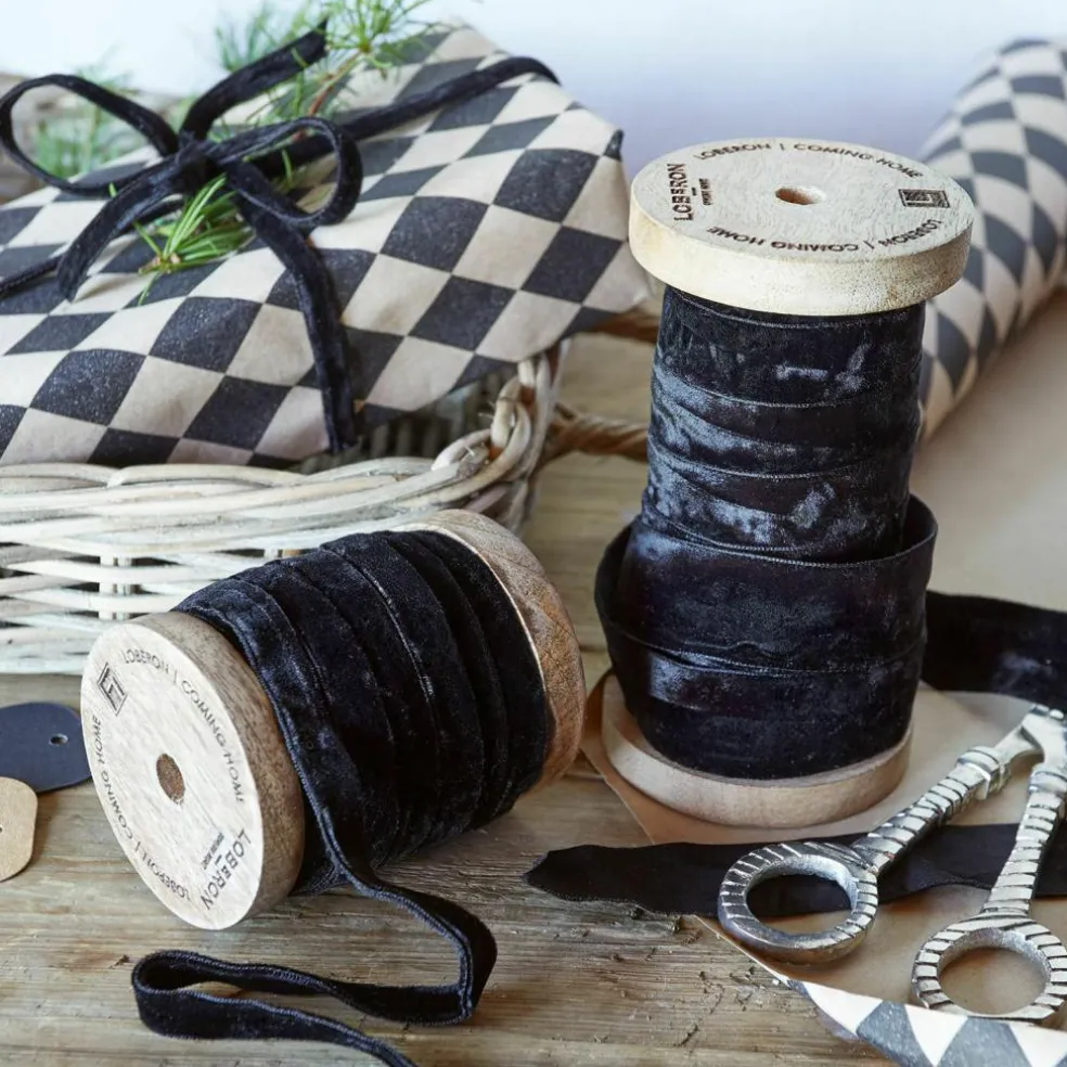 Lot de 2 bobines de ruban en velours Liandis