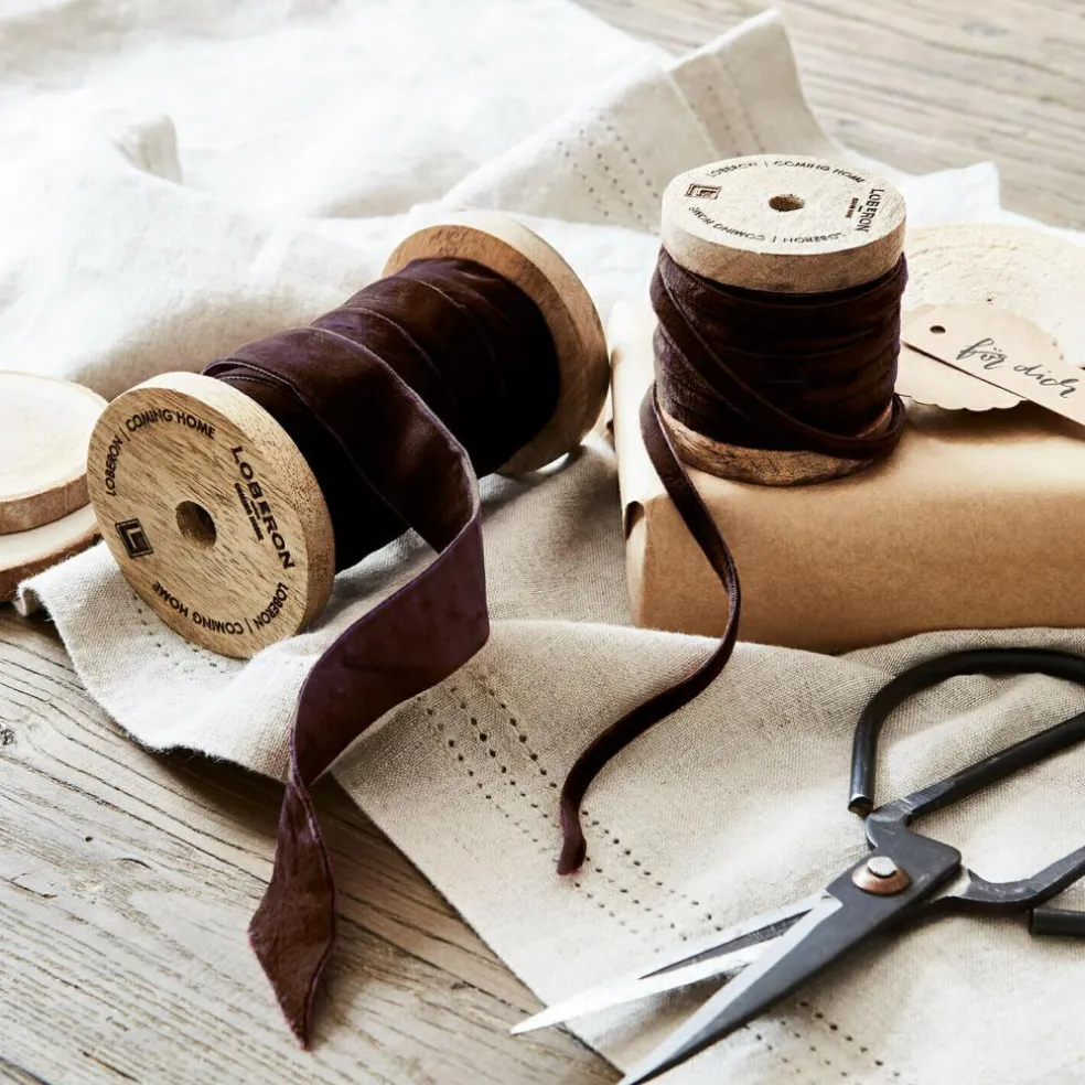 Lot de 2 bobines de ruban en velours Liandis