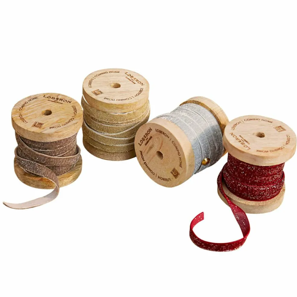 Lot de 4 bobines de ruban en velours Verlanne