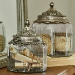 Lot de 2 bonbonnières en verre Laféline