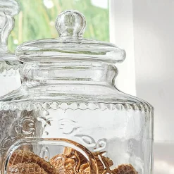 Lot de 2 bonbonnières en verre Elvanto