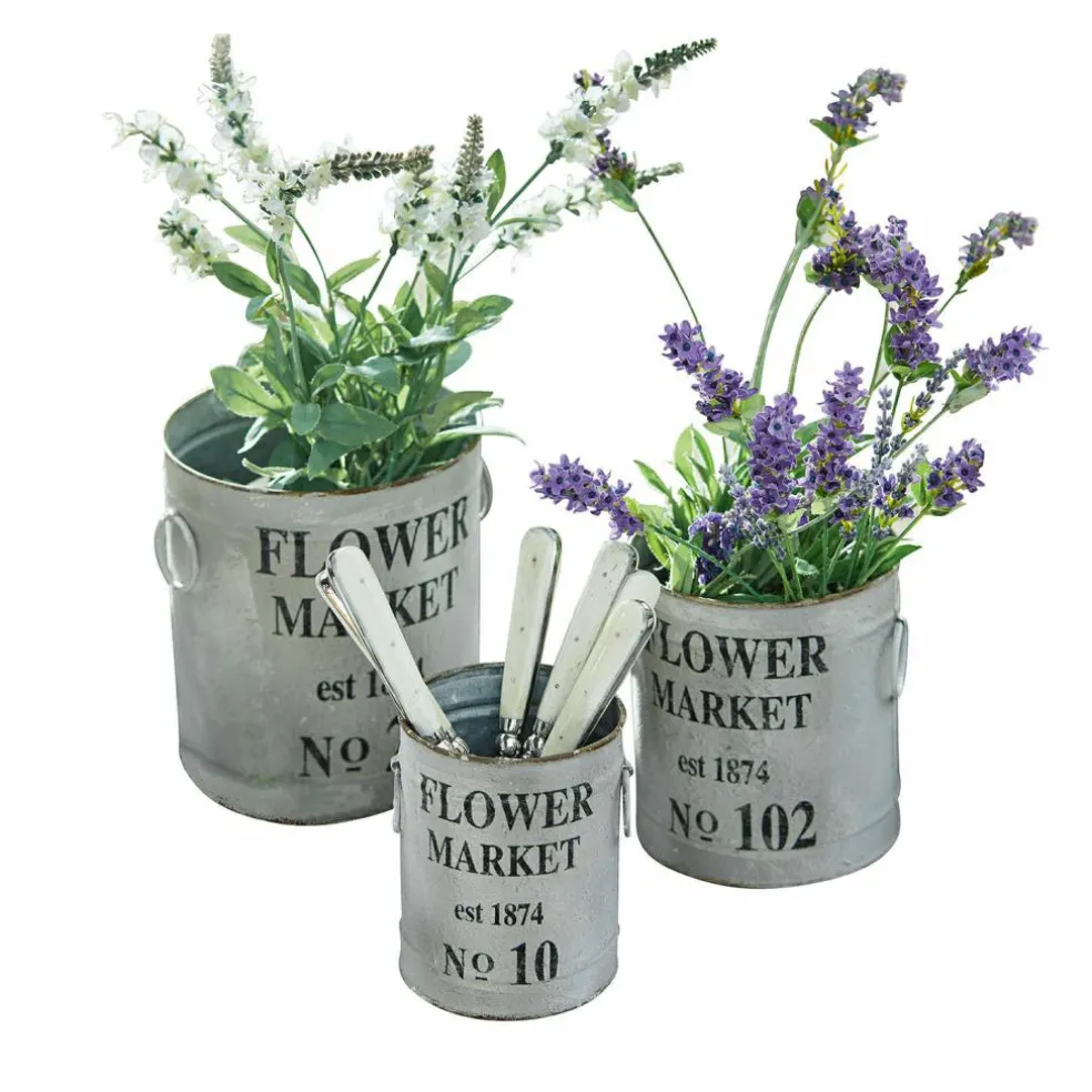 Lot de 3 cache-pots Flower Market