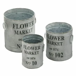 Lot de 3 cache-pots Flower Market