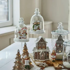 Lot de 2 cloches en verre Hibous