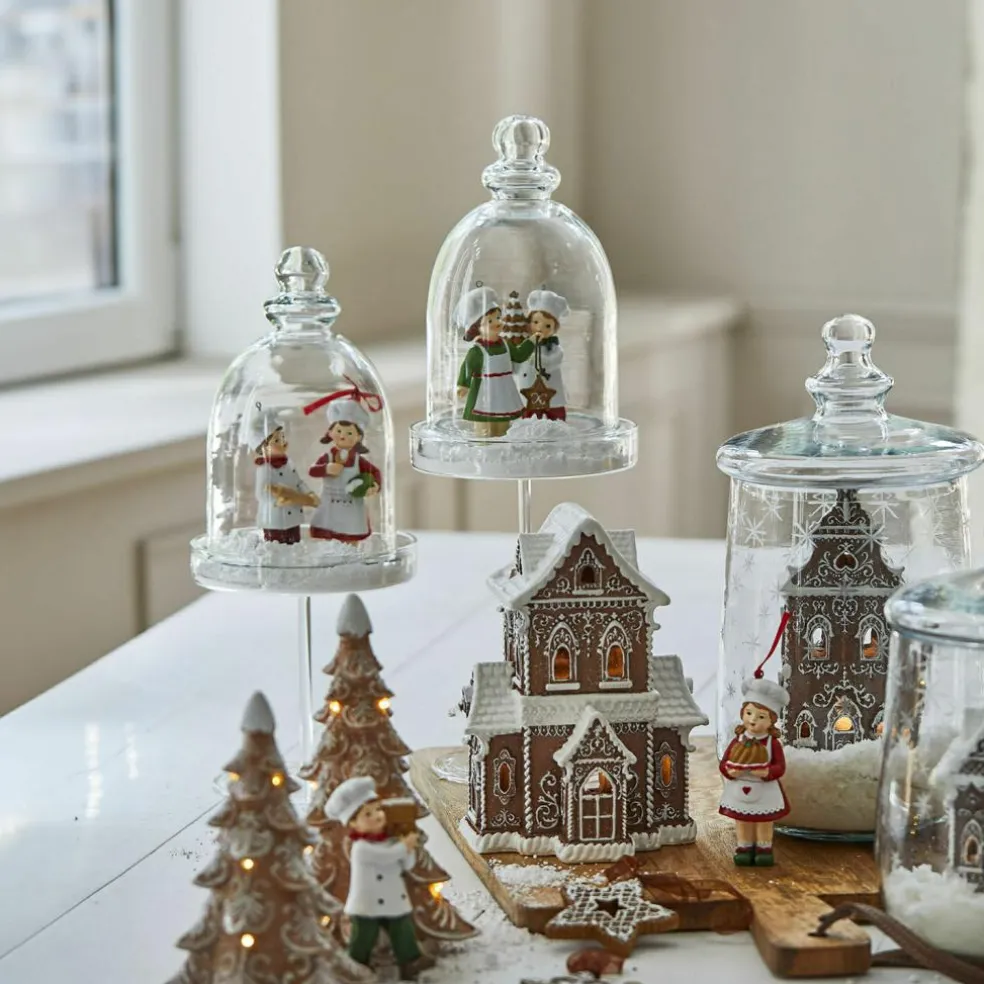 Lot de 2 cloches en verre Hibous