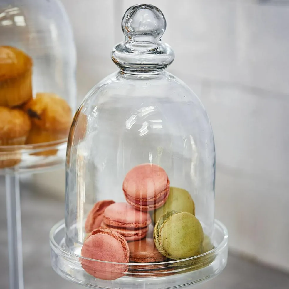 Lot de 2 cloches en verre Hibous