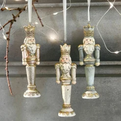 Lot de 3 décorations à suspendre Niquel