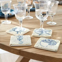 Lot de 4 dessous de verres Faune Marine