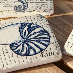 Lot de 4 dessous de verres Faune Marine