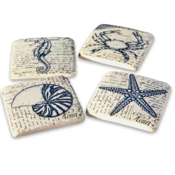 Lot de 4 dessous de verres Faune Marine