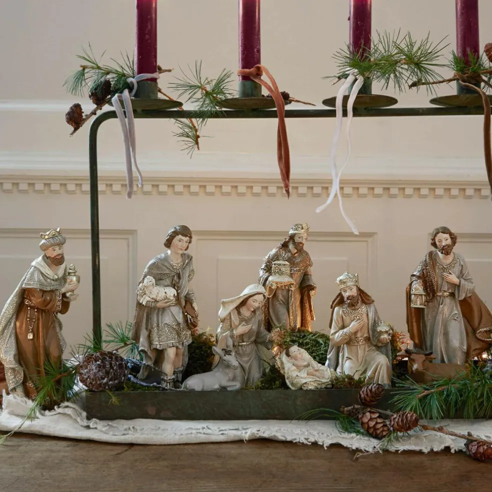 Lot de 9 figurines de crèche Caprinas