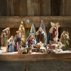 Lot de 11 figurines de crèche Christi