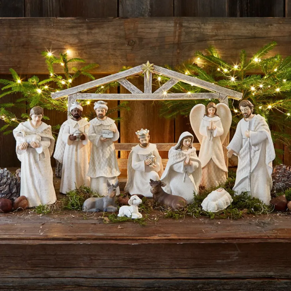 Lot de 12 figurines de crèche Santo