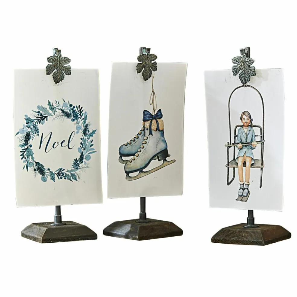 Lot de 3 images avec support Herveline