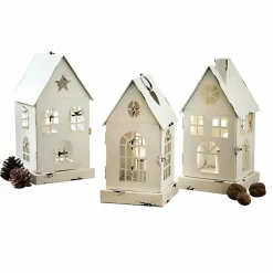 Lot de 3 lanternes LED Village