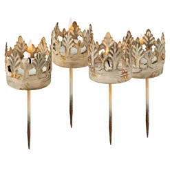 Lot de 4 photophores à piquer Groisy