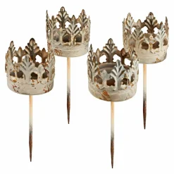 Lot de 4 photophores à piquer Groisy