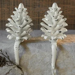 Lot de 2 pommes de pin en métal Firenza