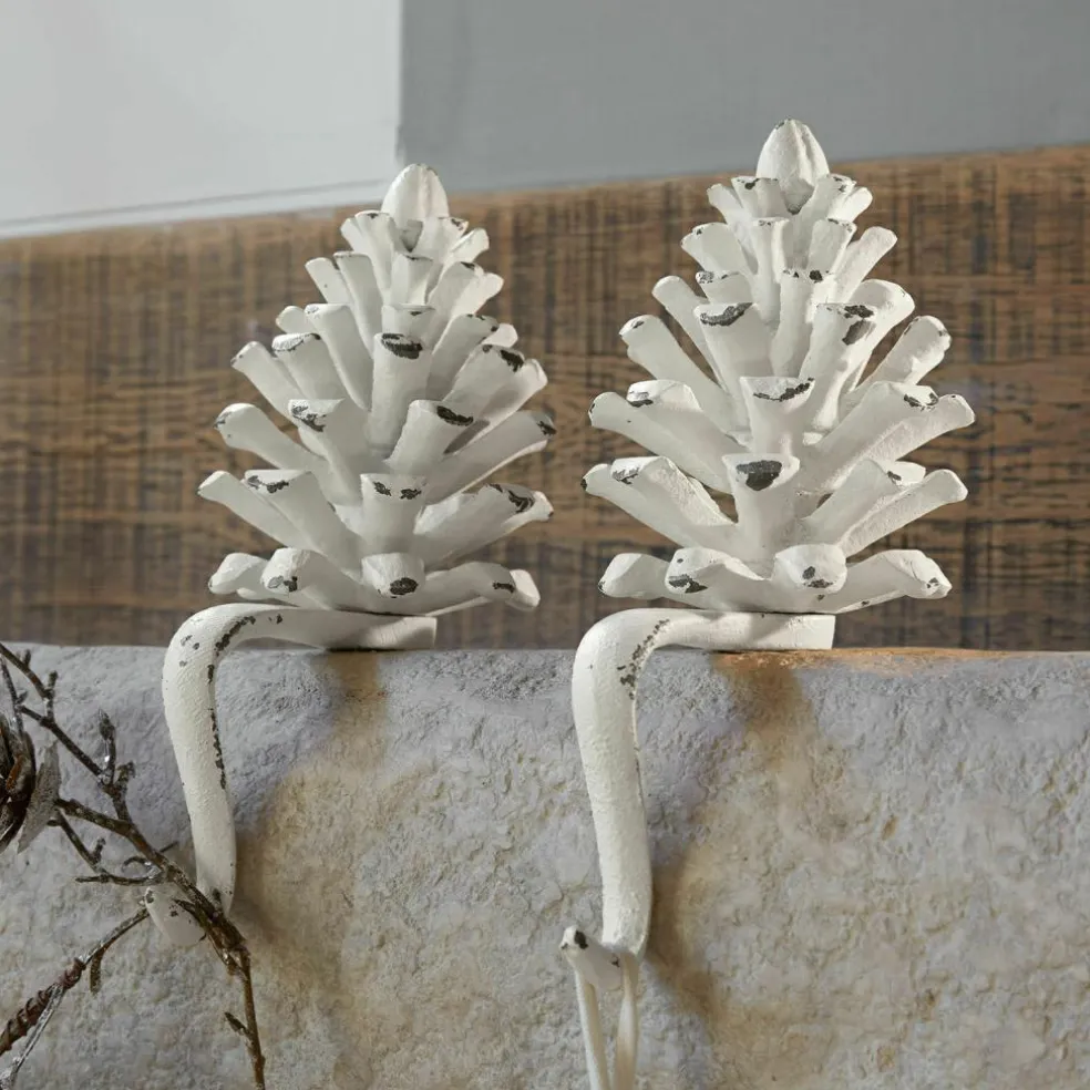 Lot de 2 pommes de pin en métal Firenza