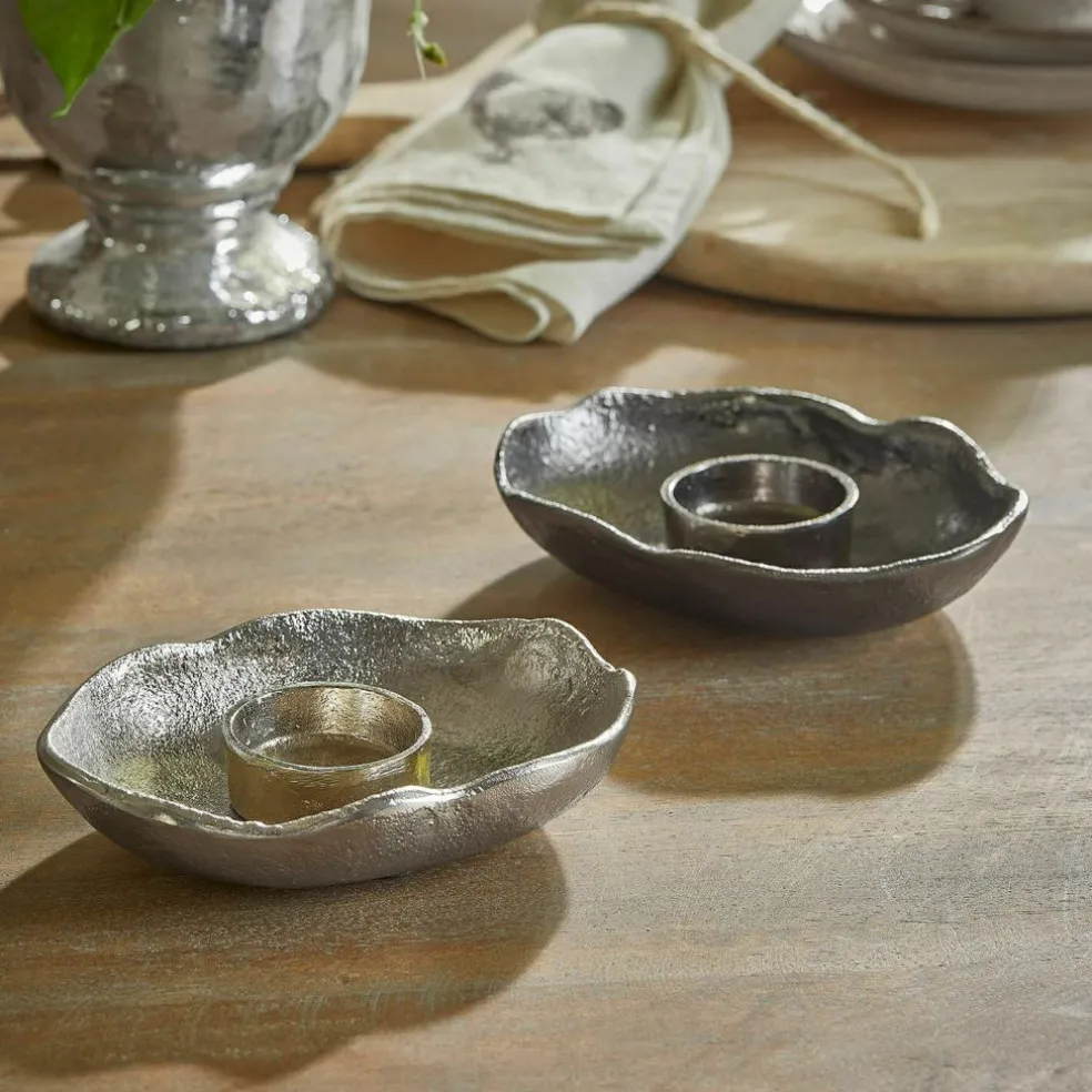 Lot de 2 porte-bougies chauffe-plats Quilvano