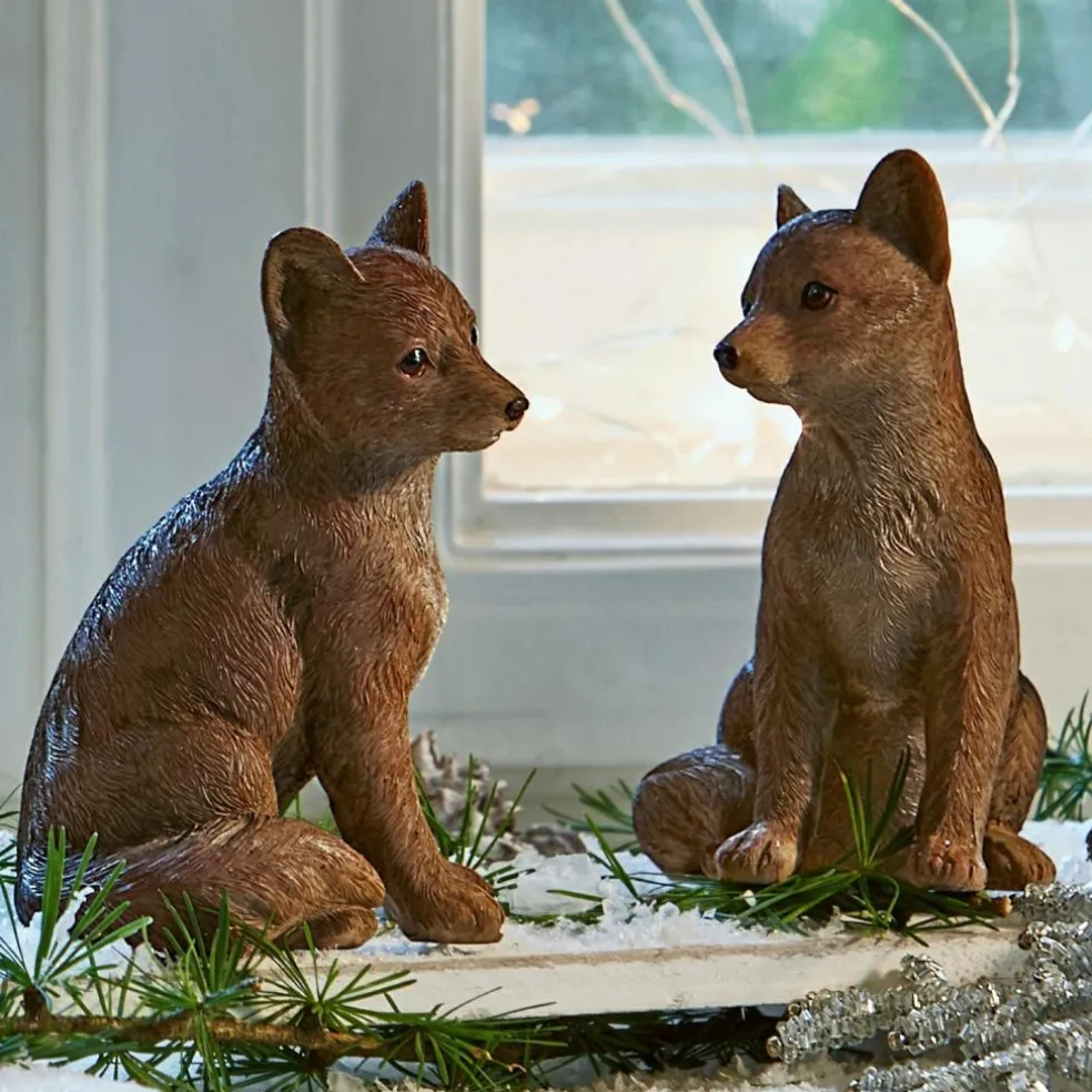 Lot de 4 renards décoratifs Survie