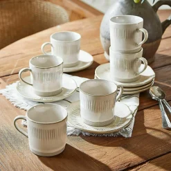 Lot de 6 tasses avec soucoupes Périers