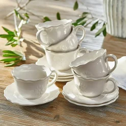 Lot de 6 tasses avec soucoupes Mallevesse
