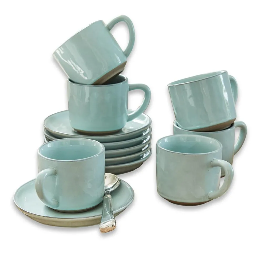 Lot de 6 tasses et soucoupes Biarré