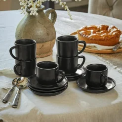 Lot de 6 tasses et soucoupes Biarré