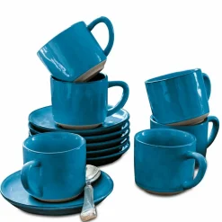 Lot de 6 tasses et soucoupes Biarré