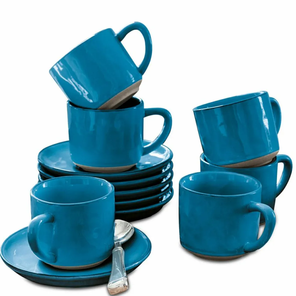 Lot de 6 tasses et soucoupes Biarré