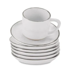 Lot de 6 tasses et soucoupes Biarré