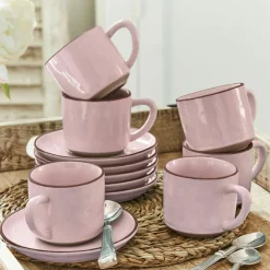 Lot de 6 tasses et soucoupes Biarré