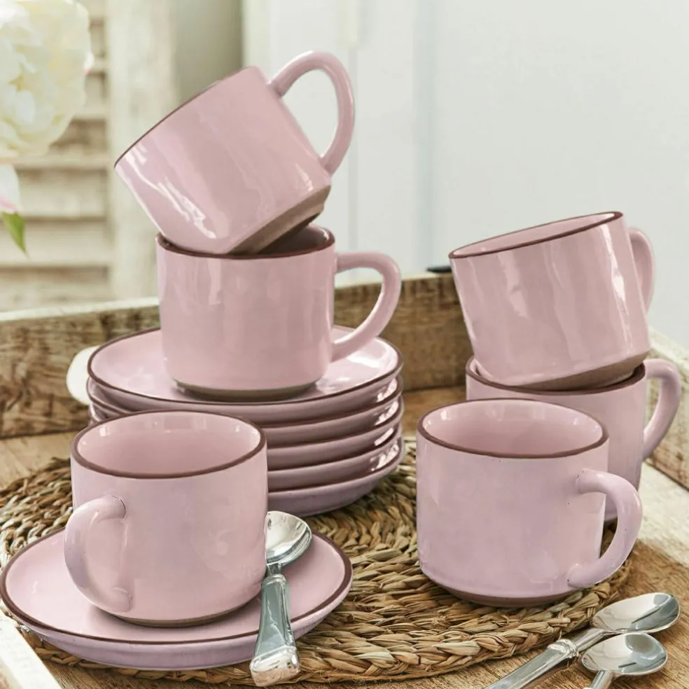 Lot de 6 tasses et soucoupes Biarré