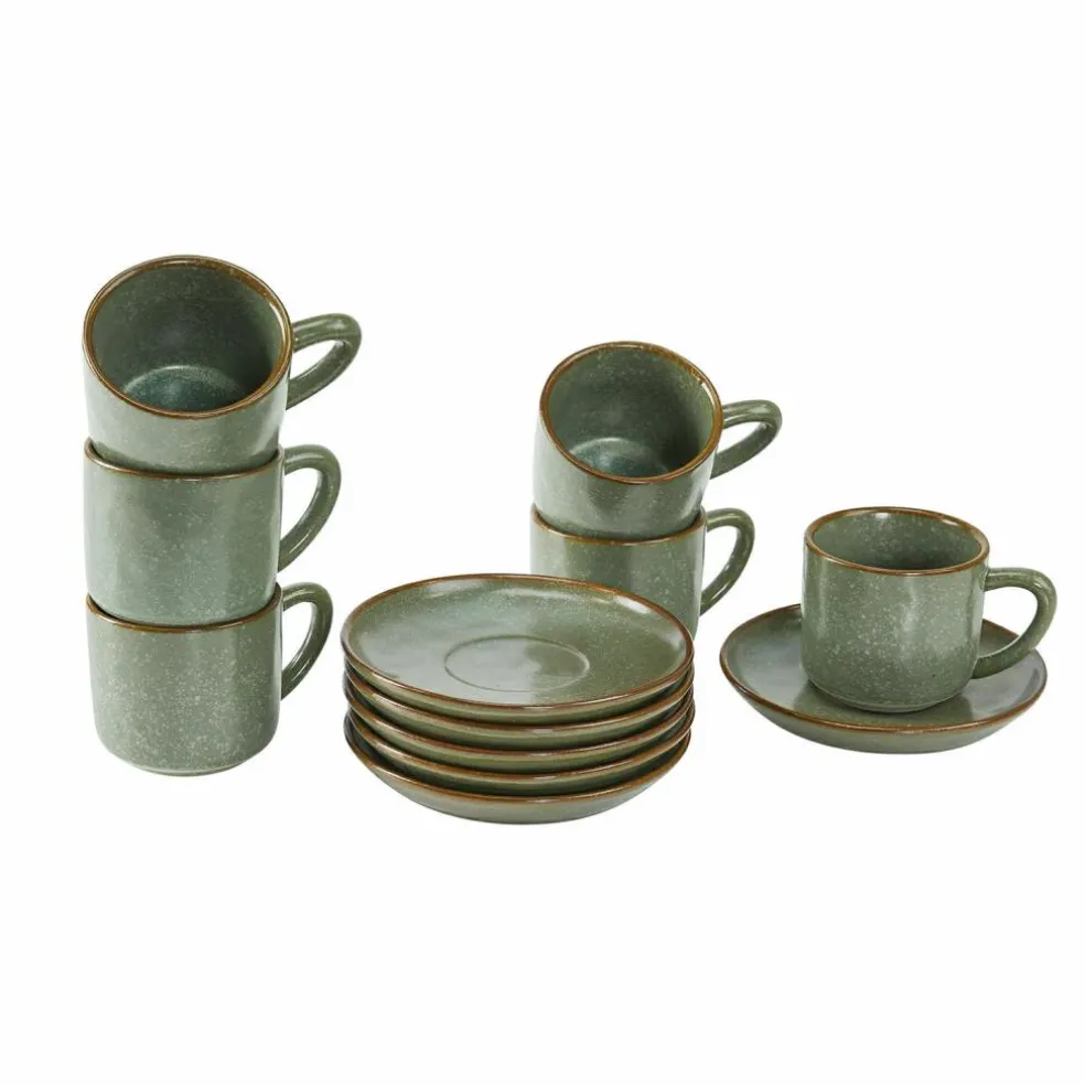 Lot de 6 tasses et soucoupes Biarré
