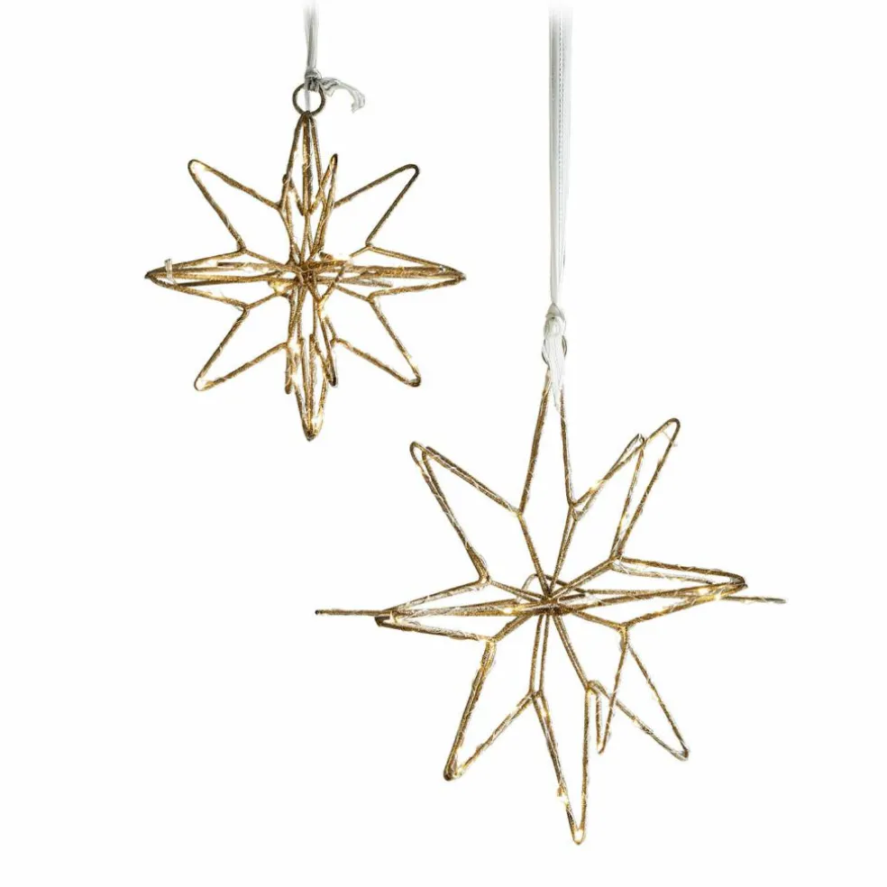 Lot de 2 étoiles LED Pérole