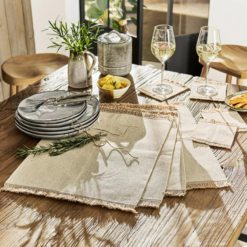 Sets de table et dessous de verres, 4 pièces Abitain